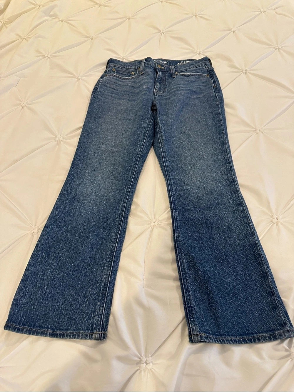 J.Crew 9" Demi-Boot Crop Jean Bootcut Jeans in Blue Waist 26 - Picture 4 of 15